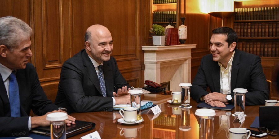 Για τα κόκκινα δάνεια και την ανακεφαλαιοποίηση των τραπεζών συζήτησαν Α. Τσίπρας και Π. Μοσκοβισί