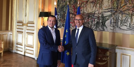 Συνάντηση του Υπ. Επικρατείας, Νίκου Παππά με τον Υπ. Εξωτερικών Υποθέσεων και Διεθνούς Ανάπτυξης της Γαλλίας, Harlem Desir