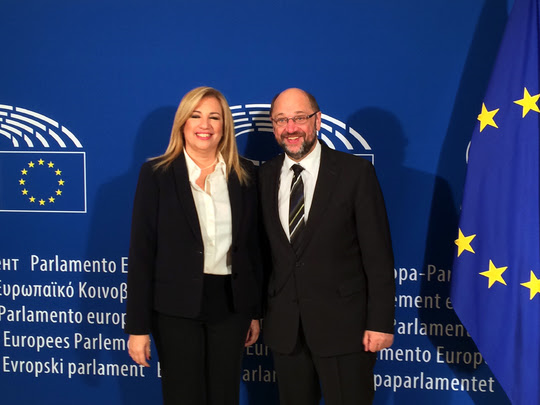 Φώφη Γεννηματά μετά τη συνάντηση με τον Martin Schulz: «Υπάρχει άμεση ανάγκη για αλλαγή πολιτικής»