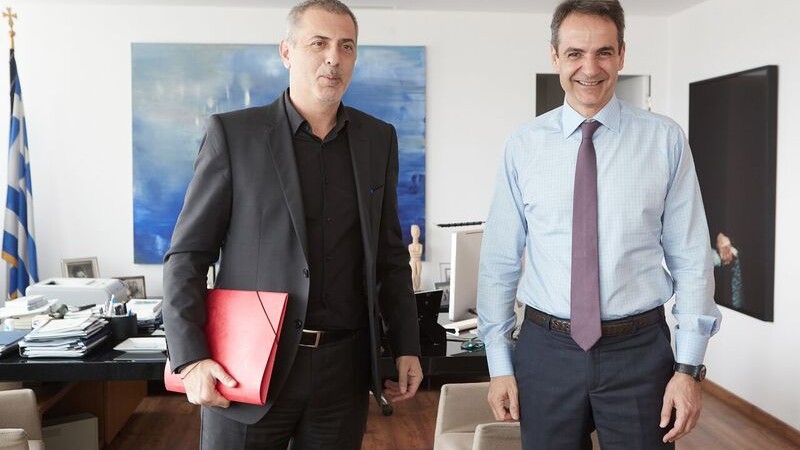 Συνάντηση του Προέδρου της Ν.Δ. Κυριάκου Μητσοτάκη με τον Δήμαρχο Πειραιά Γιάννη Μώραλη