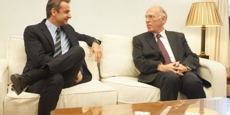 Συνάντηση του Κυριάκου Μητσοτάκη με τον Πρόεδρο της Ένωσης Κεντρώων Βασίλη Λεβέντη