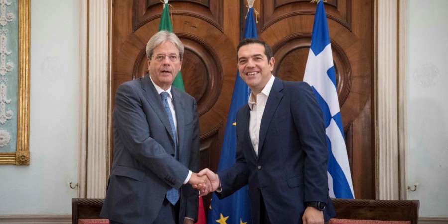 Κοινή συνέντευξη Τύπου του Πρωθυπουργού, Αλέξη Τσίπρα και του Ιταλού ομολόγου του, Πάολο Τζεντιλόνι, στο πλαίσιο της 1ης Διακυβερνητικής Συνόδου Ελλάδας – Ιταλίας