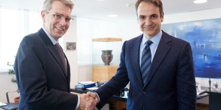 Συνάντηση του Προέδρου της Ν.Δ. Κ. Μητσοτάκη με τον Πρέσβη των Ηνωμένων Πολιτειών Αμερικής Geoffrey R. Pyatt