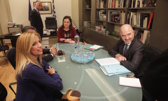 Φ. Γεννηματά σε Π. Μοσκοβισί: «Η Ελλάδα χρειάζεται άμεση ελάφρυνση του χρέους, μείωση των στόχων για τα πλεονάσματα και ένα σχέδιο ανάπτυξης και προσέλκυσης επενδύσεων»