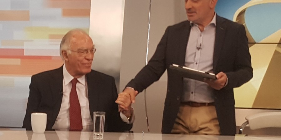 Ο Πρόεδρος της Ένωσης Κεντρώων Βασίλης Λεβέντης στην εκπομπή της ΕΡΤ-1 “Πάμε Αλλιώς” με τον Τάκη Σαράντη