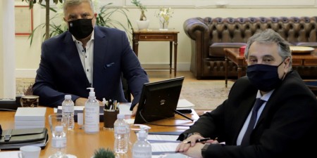 Συνάντηση του Περιφερειάρχη Αττικής Γ. Πατούλη με τον Πρόεδρο του Εμπορικού και Βιομηχανικού Επιμελητηρίου Πειραιά Β. Κορκίδη