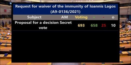 Ευρωομάδα ΣΥΡΙΖΑ: «Ιστορική απόφαση έλαβε η Ολομέλεια του Ευρωκοινοβουλίου με την άρση της ασυλίας του Ευρωβουλευτή Γιάννη Λαγού»