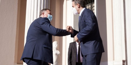 Συνάντηση του Πρωθυπουργού  Κυριάκου Μητσοτάκη με τον Προεδρεύοντα του Συλλογικού Προεδρείου της Βοσνίας και Ερζεγοβίνης, Milorad Dodik
