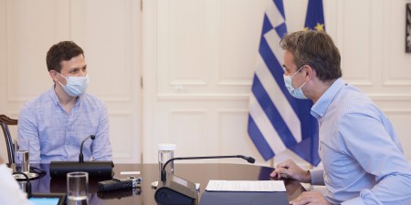 Συνάντηση του Κυριάκου Μητσοτάκη με τον ιδρυτή της διαδικτυακής πλατφόρμας Instashop