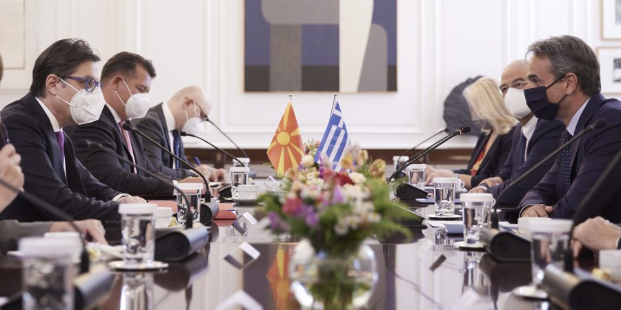 Συνάντηση του Κυριάκου Μητσοτάκη με τον Πρόεδρο της Δημοκρατίας της Βόρειας Μακεδονίας Stevo Pendarovski