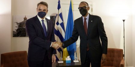 Συνάντηση του Πρωθυπουργού Κυριάκου Μητσοτάκη με τον Πρόεδρο της Ρουάντα, Paul Kagame