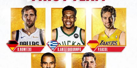 Ο Γιάννης Αντετοκούμπο στην καλύτερη πρώτη ομάδα Ευρωπαίων του ΝΒΑ όλων των εποχών