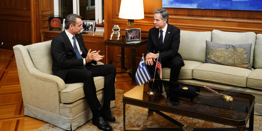 Τηλεφωνική επικοινωνία του Πρωθυπουργού Κυριάκου Μητσοτάκη  με τον Υπουργό Εξωτερικών των ΗΠΑ Antony Blinken