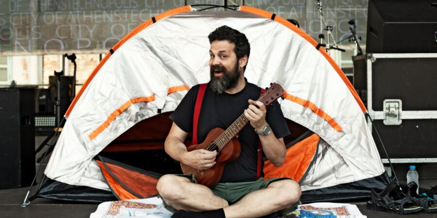 Ο Σπύρος Γραμμένος στην Τεχνόπολη στο Γκάζι