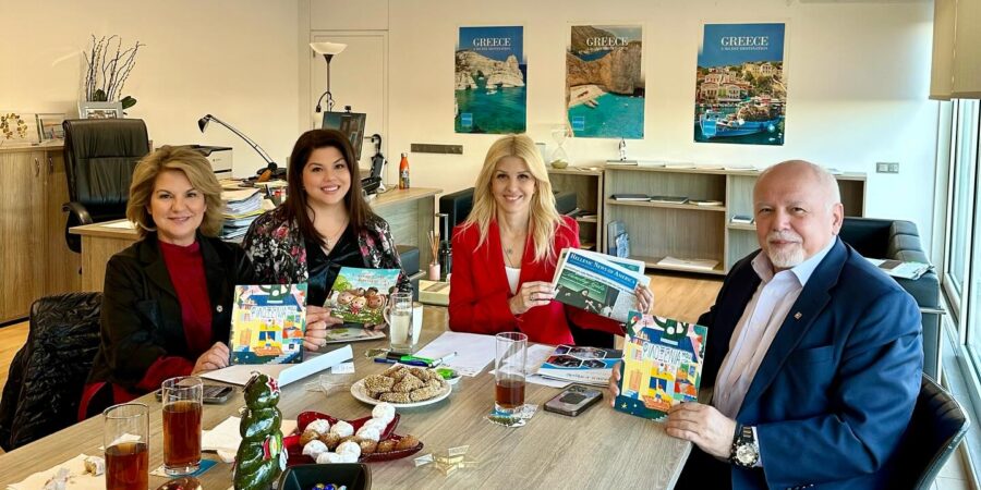 Συνάντηση της Υφυπουργού Τουρισμού Έλενας Ράπτη με τον Paul Kotrotsios, την Afroditi και την Iliada Kotrotsios
