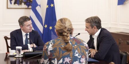 Συνάντηση Κυριάκου Μητσοτάκη με τον Πρόεδρο του Eurogroup Paschal Donohoe